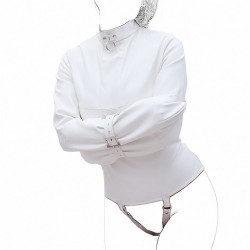 strict leather premium straight jacket white