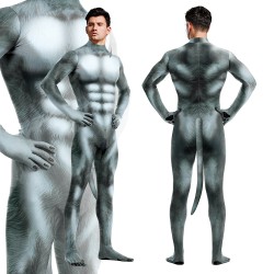 animal cosplay costume color grey