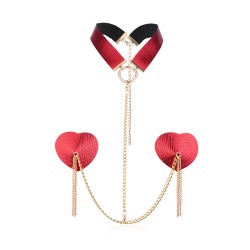 heart nipple cover chain o ring collar