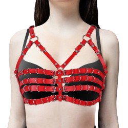 buckled leather bikini bra harness bondage kit