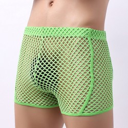 men breathable sexy fishnet boxers briefs