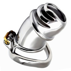 detained metal chastity cage l size